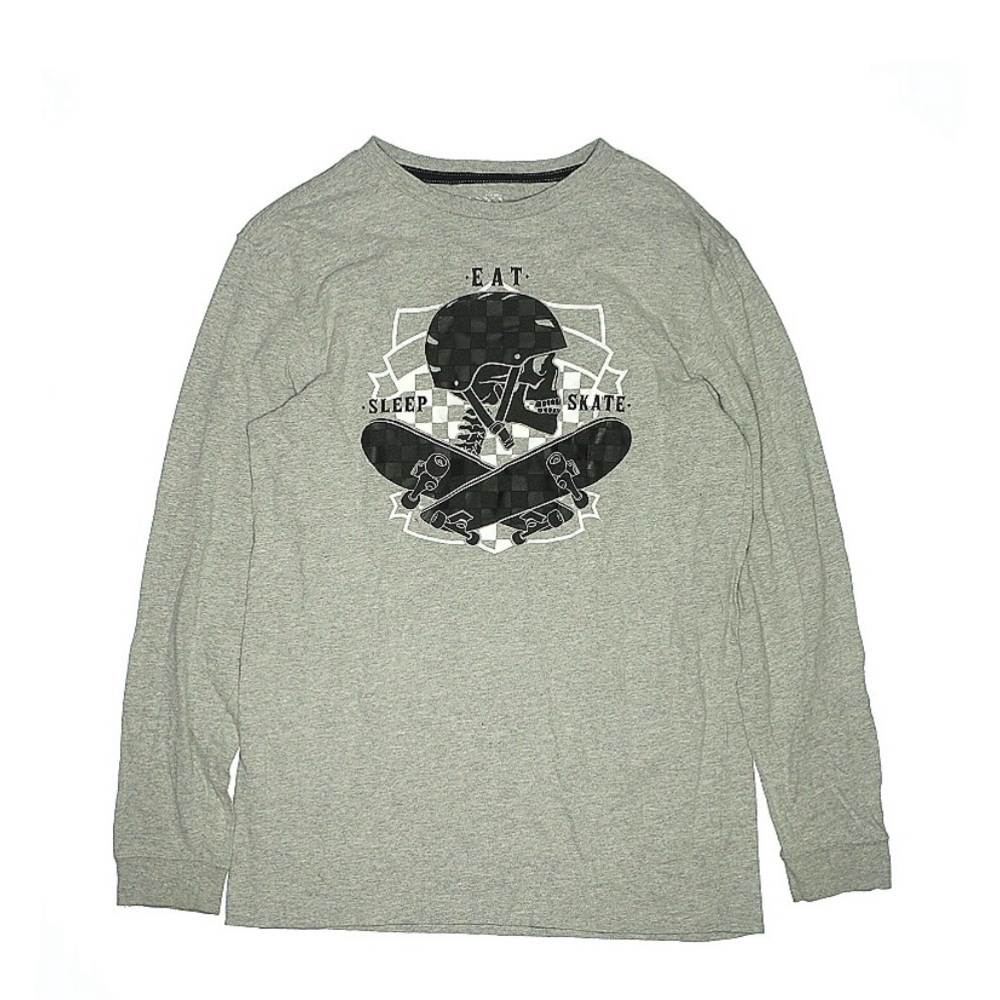 Old Navy Gray Long Sleeve Graphic Big Boy/young Teen Shirt - 18
